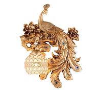 NTALJC Wall Lighting Fixtures Peacock Model Wall Sconce Lamp, European Style Crystal Peacock Wall Light, Retro Multi Color Hand Painted Peacock Wall Lamp for ng Room/Bedroom, Office, Front h Dec