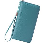 NTALJC Wallets for Women Genuine Leather Long Ladies Billfold RFID Blocking Ladies Billfold Large Capacity Ladies Travel Purse Wristlet with Zipper Coin Pocket,J