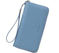 NTALJC Wallets for Women Genuine Leather Long Ladies Billfold RFID Blocking Ladies Billfold Large Capacity Ladies Travel Purse Wristlet with Zipper Coin Pocket,K