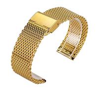 NTALJC watch strap, luxury gold mesh stainless steel bands hook buckle 20/22mm width straps +2 spring bracelet