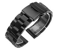 NTALJC Watch Strap Matte Metal Stainless Steel / 20mm 22mm 24mm Double Buckle Black, Rose Gold, Silver