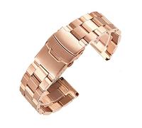 NTALJC Watch Strap Matte Metal Stainless Steel / 20mm 22mm 24mm Double Buckle Black, Rose Gold, Silver