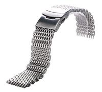 NTALJC Watch Strap Stainless Steel Silver Wrist Band Straight End Mesh 18mm,20mm,22mm,24mm