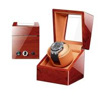 NTALJC Winder Automatic Single Winder for Men and Women Winding Case in Wood Shell and Leather with Super Quiet Motor and Multiple Rotation Modes(D) Atmosphere Winder