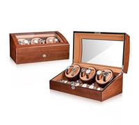 NTALJC Winder Automatic Winder for 6 Winders 7 Storages Spaces PU Leather 4 Speeds Self-Winding Mechanical Display Case Box Suitable for Men's and Ladies Wrist (Color : A)
