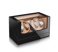 NTALJC Winder Display Box Wooden Automatic Winder for 4 Watches Display Case with Quiet Japanese Motor Piano Paint Exterior 4 Rotation Mode Dual Power Supply Winder