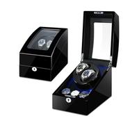 NTALJC Winder Winder for 2 Watches +3 Storage Piano Paint Exterior Quiet Motors Soft Flexible Pillows Battery Powered and AC Adapter Watches Display Box(A) Atmosphere Winder