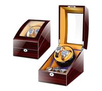 NTALJC Winder Winder for 2 Watches +3 Storage Piano Paint Exterior Quiet Motors Soft Flexible Pillows Battery Powered and AC Adapter Watches Display Box(A) Atmosphere Winder