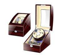 NTALJC Winder Winder for 2 Watches +3 Storage Piano Paint Exterior Quiet Motors Soft Flexible Pillows Battery Powered and AC Adapter Watches Display Box(A) Atmosphere Winder