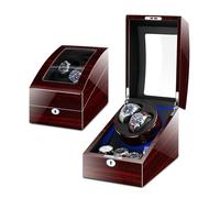NTALJC Winder Winder for 2 Watches +3 Storage Piano Paint Exterior Quiet Motors Soft Flexible Pillows Battery Powered and AC Adapter Watches Display Box(A) Atmosphere Winder