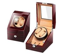 NTALJC Winder Winder for Watches Automatic Winder Box with 2 Winder Positions 3 Storage Spaces Wood Shell with Piano Paint and Ultra-Quiet Motors(C) Atmosphere Winder