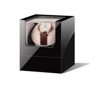NTALJC Winder Wooden Single Automatic Winder PU Leather Pillow with Quiet Motor Storage Display Case Battery Powered or AC Adapter for Men and Women(E) Atmosphere Winder