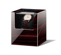NTALJC Winder Wooden Single Automatic Winder PU Leather Pillow with Quiet Motor Storage Display Case Battery Powered or AC Adapter for Men and Women(E) Atmosphere Winder