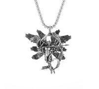 NTALJC Wings Crystal Ball ArchSaint Gabriel Paladin NecklMen and Women Amulet - Necklace, Necklfor