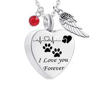 NTALJC with Wings, for Pets Steel Shape Dog Paw Prints I Love You Forever for Women