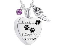 NTALJC with Wings, for Pets Steel Shape Dog Paw Prints I Love You Forever for Women