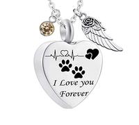 NTALJC with Wings, for Pets Steel Shape Dog Paw Prints I Love You Forever for Women