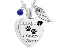 NTALJC with Wings, for Pets Steel Shape Dog Paw Prints I Love You Forever for Women