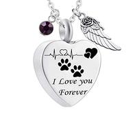 NTALJC with Wings, for Pets Steel Shape Dog Paw Prints I Love You Forever for Women