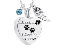 NTALJC with Wings, for Pets Steel Shape Dog Paw Prints I Love You Forever for Women