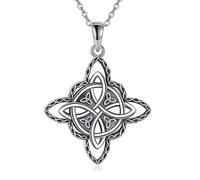 NTALJC Wolf/Owl/Dragon/Horse Viking Necklace Silver Wolf Viking Necklace for Men Abalone Shell Animal Jewelry for Women Men Unisex Birthday Gift