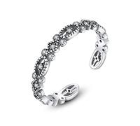 NTALJC Women's Adjustable Open Ring - Palace Inlaid with 3A Finger Ring,Statement Stackable Joint Ring,Unique Cheap Birthday Presents Ladies and