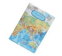 NTALJC World Map Style Passport Protective Cover Case Travel Document Holder for Cards & Tickets Durable PU Wallet Organizer for Travelers