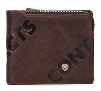 NTALJC Zipper Bifold Wallet for Men Genuine Leather Wallet RFID Blocking Secure Large Capacity Wallet Front Pocket Purse for Work, Travel, Outdoors with ID Window