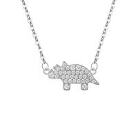 NTALJC Zircon for Women, Daughter Rhino Silver 45X1.8cm Oval Link Chain Lobster Claw Clasp for Party Holiday