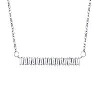 NTALJC Zircon for Women, Mom Trapezoid Stones S Silver 45X2.9cm for Valentine's Day Anniversary