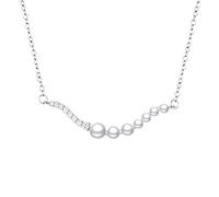 NTALJC Zirconia for Women, Silver Wave Silver 45X3.8cm Oval Link Chain Lobster Claw Clasp for Her Wife