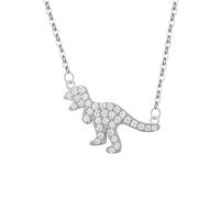 NTALJC Zirconia Pendant, for Dinosaur Silver 45X2.24cm Lobster Claw Clasp for Girlfriend Wife