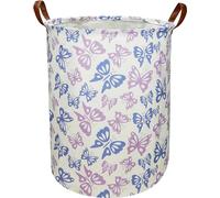 NTAOHAMPER Purple Butterfly Laundry Hamper,kids laundry Basket,Girls Nursery Hamper,Waterproof Storage Bin for Bedroom,Clothes Organizer Basket,Toys Box,Room Decor(Butterfly)