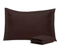 NTBAY 2 Pack 100% Brushed Microfiber Oxford Pillowcases, 1800 Super Soft and Cozy, Wrinkle, Fade, Stain Resistant Standard Oxford Pillow Cases | Hotel Quality Pillow Shams, 50x75 cm, Dark Brown