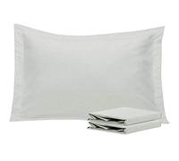 NTBAY 2 Pack 100% Brushed Microfiber Oxford Pillowcases, 1800 Super Soft and Cozy, Wrinkle, Fade, Stain Resistant Standard Oxford Pillow Cases | Hotel Quality Pillow Shams, 50x75 cm, Light Grey