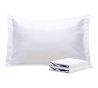 NTBAY 2 Pack 100% Brushed Microfiber Oxford Pillowcases, 1800 Super Soft and Cozy, Wrinkle, Fade, Stain Resistant Standard Oxford Pillow Cases | Hotel Quality Pillow Shams, 50x75 cm, White
