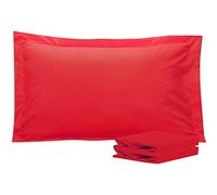 NTBAY 2 Pack 100% Brushed Microfiber Oxford Pillowcases, 1800 Super Soft and Cozy, Wrinkle, Fade, Stain Resistant King Oxford Pillow Cases | Hotel Quality Pillow Shams, 50x90 cm, Red