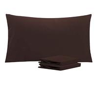NTBAY 2 Pack 100% Brushed Microfiber Plain Pillowcases, 1800 Super Soft and Cozy, Wrinkle, Fade, Stain Resistant with Envelope Closure Bed Pillow Cases, 50x90 cm, Dark Brown