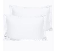 NTBAY 2 Pack 500 Thread Count 100% Egyptian Cotton Oxford Pillowcases, Super Soft and Breathable Euro Standard Pillow Cases | Hotel Quality Pillow Shams, 50x75 cm, White