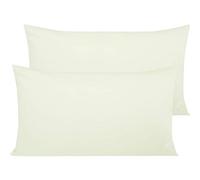 NTBAY 2 Pack 500 Thread Count 100% Egyptian Cotton Pillowcases, Super Soft Cozy and Breathable Envelope Closure King Pillow Cases, 50x90 cm, Ivory