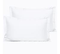 NTBAY 2 Pack 500TC Egyptian Cotton Pillow Shams, King 50x90 cm, White | 500 Thread Count Sateen, Hotel Quality Oxford Pillowcases, Super Soft and Breathable, Envelope Closure