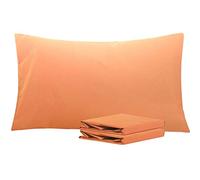 NTBAY 2 Pack Brushed Microfiber King Pillowcases, 50x90 cm, Pale Orange | Microfiber Plain Pillow Cases with Envelope Closure, Soft and Cosy, Wrinkle, Fade, Stain Resistant, Machine Washable