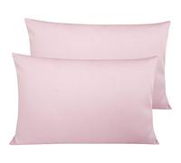 NTBAY 2 Pack Egyptian Cotton King Pillowcases, 50x75 cm, Pink | 500 Thread Count Sateen, Envelope Closure Pillow Cases, Super Soft Cozy and Breathable, Gets Softer with Wash