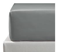 NTBAY 500 Thread Count 100% Egyptian Cotton Single Fitted Sheet, Super Soft Cozy and Breathable Deep 12" / 30cm Fitted Bed Sheet, Dark Grey