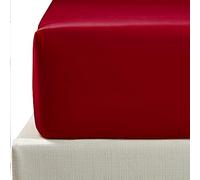 NTBAY 500 Thread Count Egyptian Cotton Double Fitted Sheet, Super Soft Cozy and Breathable Deep 12" / 30cm Fitted Bed Sheet, Red