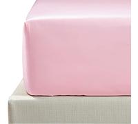 NTBAY 500TC Egyptian Cotton King Fitted Sheet, Deep 12" / 30cm, Pink | 500 Thread Count Sateen, Soft Cozy and Breathable Bed Sheet, 12" / 30cm Deep Pocket, Full Elastic All Around, Easy Care
