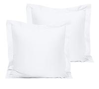 NTBAY Cotton 26x26 Euro Sham Covers - 500 Thread Count Egyptian Cotton Euro Pillow Covers, 2 Pack Super Soft and Breathable 26x26 Pillow Covers, Square Pillow Cases, White