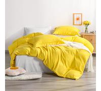 NTBAY King Duvet Cover Set, 1 Duvet Cover and 2 Pillow Shams, Soft Brushed Microfiber Comforter Cover with Zipper Closure, Yellow