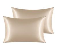 NTBAY Silk Satin Pillowcases - Satin Pillowcase for Hair and Skin, Pillow Cases 2 Pack with Envelope Closure, 50x75 cm, Taupe