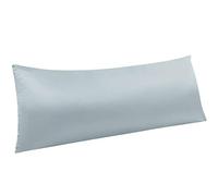 NTBAY Zippered Satin Body Pillow Pillowcase, Silky Slip Cooling Body Pillow Cover, Long Side Hidden Zipper, 20x54 Inches, Silver Grey